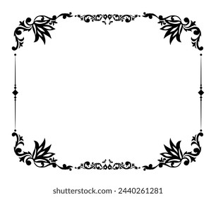 Luxury ornamental floral frame element corner divider