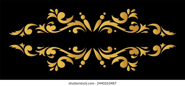 Luxury ornamental floral frame element corner divider