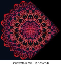 Luxury ornamental floral mandala. Original design with geometric background. Gold color. Vector card template. Design for Ramadan holiday, New year greeting, beauty spa salon, wedding, save the date