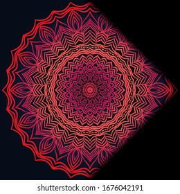 Luxury ornamental floral mandala. Original design with geometric background. Gold color. Vector card template. Design for Ramadan holiday, New year greeting, beauty spa salon, wedding, save the date