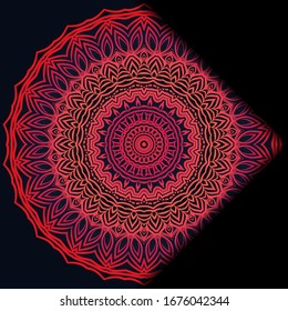 Luxury ornamental floral mandala. Original design with geometric background. Gold color. Vector card template. Design for Ramadan holiday, New year greeting, beauty spa salon, wedding, save the date