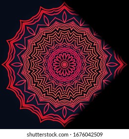 Luxury ornamental floral mandala. Original design with geometric background. Gold color. Vector card template. Design for Ramadan holiday, New year greeting, beauty spa salon, wedding, save the date