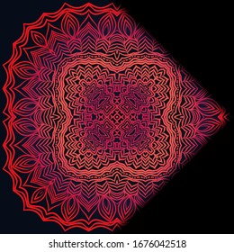 Luxury ornamental floral mandala. Original design with geometric background. Gold color. Vector card template. Design for Ramadan holiday, New year greeting, beauty spa salon, wedding, save the date