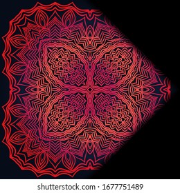 Luxury ornamental floral mandala. Original design with geometric background. Gold color. Vector card template. Design for Ramadan holiday, New year greeting, beauty spa salon, wedding, save the date
