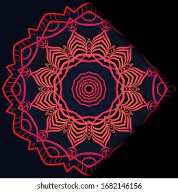 Luxury ornamental floral mandala. Original design with geometric background. Gold color. Vector card template. Design for Ramadan holiday, New year greeting, beauty spa salon, wedding, save the date