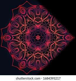Luxury ornamental floral mandala. Original design with geometric background. Gold color. Vector card template. Design for Ramadan holiday, New year greeting, beauty spa salon, wedding, save the date