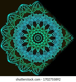 Luxury ornamental floral mandala. Original design with geometric background. Gold color. Vector card template. Design for Ramadan holiday, New year greeting, beauty spa salon, wedding, save the date