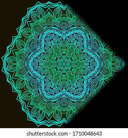 Luxury ornamental floral mandala. Original design with geometric background. Gold color. Vector card template. Design for Ramadan holiday, New year greeting, beauty spa salon, wedding, save the date