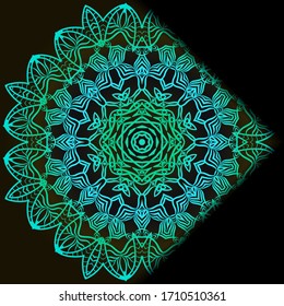Luxury ornamental floral mandala. Original design with geometric background. Gold color. Vector card template. Design for Ramadan holiday, New year greeting, beauty spa salon, wedding, save the date