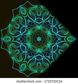 Luxury ornamental floral mandala. Original design with geometric background. Gold color. Vector card template. Design for Ramadan holiday, New year greeting, beauty spa salon, wedding, save the date