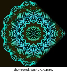 Luxury ornamental floral mandala. Original design with geometric background. Gold color. Vector card template. Design for Ramadan holiday, New year greeting, beauty spa salon, wedding, save the date