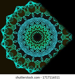 Luxury ornamental floral mandala. Original design with geometric background. Gold color. Vector card template. Design for Ramadan holiday, New year greeting, beauty spa salon, wedding, save the date