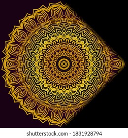 Luxury ornamental floral mandala. Original design with geometric background. Gold color. Vector card template. Design for Ramadan holiday, New year greeting, beauty spa salon, wedding, save the date