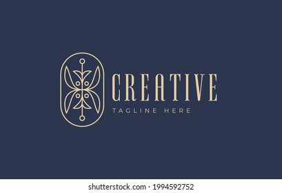 luxury ornamental floral pattern Logo Design. Illustration of Artistic Luxury beautiful jewelry. Vector Design.