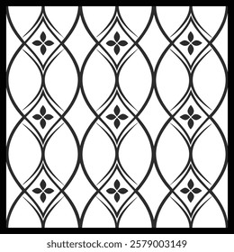 
Luxury Ornamental Floral Vector Pattern | Black and White Decorative Swirl and Geometric Tile for Fashion, Fabric, Carpet, Interior and Graphic Design | Timeless Digital Art Texture.
