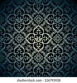 Luxury ornamental floral wallpaper