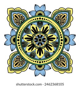 Luxury ornamental gold color mandala design background,