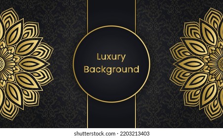 Luxury ornamental gold vintage greeting card background design. Gorgeous luxury decorative mandala background design. Invitation, Diwali, India, Indian, Arabic, Damask,