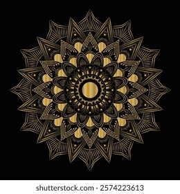 Luxury ornamental golden mandala design background
