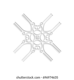 Luxury ornamental grey logo, flower geometrical stylize . Simple ornate sign.