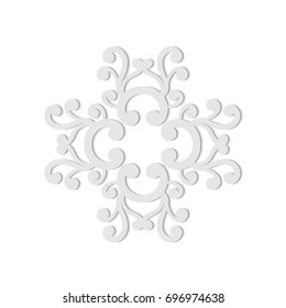 Luxury ornamental grey logo, flower geometrical stylize . Simple ornate sign.