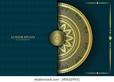 Luxury ornamental mandala art background with golden arabesque patterns, element for invitation, meditation poster, yoga, wedding, book cover, cover page, luxury mandala art illustration vector art