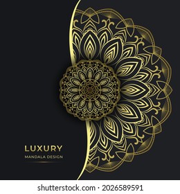 Luxury Ornamental Mandala Background With Arabic Islamic Pattern Style, Gold Color Premium Vector.