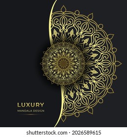 Luxury Ornamental Mandala Background With Arabic Islamic Pattern Style, Gold Color Premium Vector.