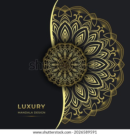 Luxury Ornamental Mandala Background With Arabic Islamic Pattern Style, Gold Color Premium Vector.