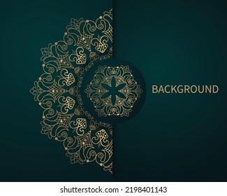 Luxury  ornamental mandala background colorful gold mandala