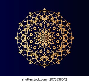 luxury ornamental mandala background design, decorative background with an elegant mandala design, Ornamental Background, Wedding card, Cover. yoga vector illustration. Black and gold color