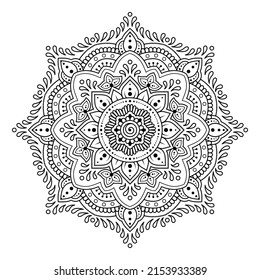 luxury Ornamental Mandala Background Design, tattoo, Islam, Arabic, Indian. Minimal floral pattern.Coloring book page.