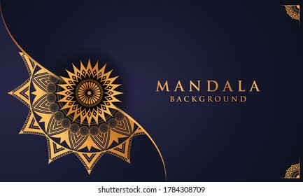 Luxury ornamental mandala background with golden arabesque pattern Arabic