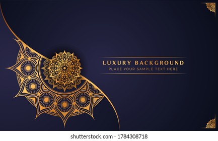 Luxury ornamental mandala background with golden arabesque pattern Arabic
