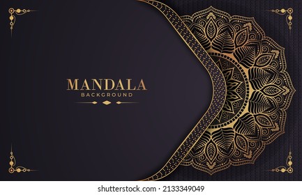 Luxury ornamental mandala background with golden arabesque pattern Arabic Islamic east style. Ramadan Style Decorative mandala. Mandala for print, poster, cover, brochure, flyer, banner