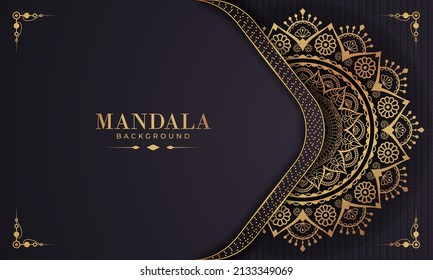 Luxury ornamental mandala background with golden arabesque pattern Arabic Islamic east style. Ramadan Style Decorative mandala. Mandala for print, poster, cover, brochure, flyer, banner