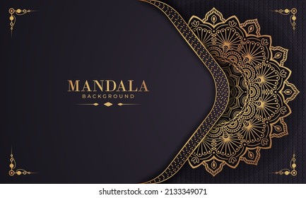 Luxury ornamental mandala background with golden arabesque pattern Arabic Islamic east style. Ramadan Style Decorative mandala. Mandala for print, poster, cover, brochure, flyer, banner