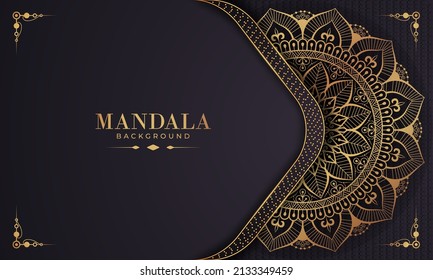 Luxury ornamental mandala background with golden arabesque pattern Arabic Islamic east style. Ramadan Style Decorative mandala. Mandala for print, poster, cover, brochure, flyer, banner