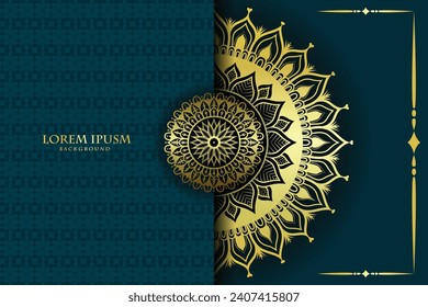 Luxury ornamental mandala background with golden arabesque patterns, element for invitation, meditation poster, yoga, wedding, book cover, cover page, luxury mandala art illustration vector art