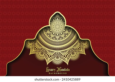 Luxury ornamental mandala background with golden arabesque patterns, element for invitation, meditation poster, yoga, wedding, book cover, cover page, luxury mandala art illustration vector art