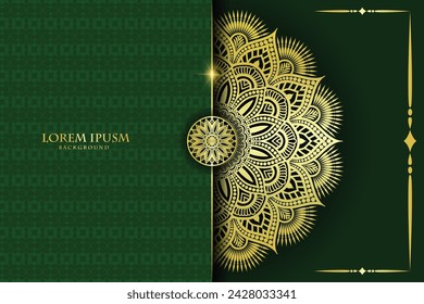 Luxury ornamental mandala background with golden arabesque patterns, element for invitation, meditation poster, yoga, wedding, book cover, cover page, luxury mandala art illustration vector art