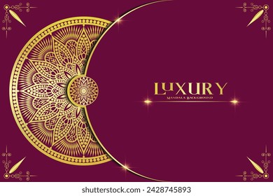 Luxury ornamental mandala background with golden arabesque patterns, element for invitation, meditation poster, yoga, wedding, book cover, cover page, luxury mandala art illustration vector art