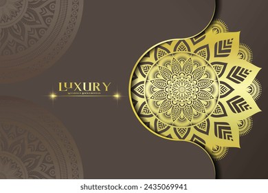 Luxury ornamental mandala background with golden arabesque patterns, element for invitation, meditation poster, yoga, wedding, book cover, cover page, luxury mandala art illustration vector art