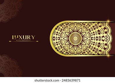 Luxury ornamental mandala background with golden arabesque patterns, element for invitation, meditation poster, yoga, wedding, book cover, cover page, luxury mandala art illustration vector art