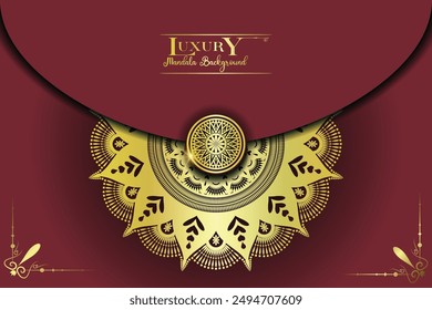 Luxury ornamental mandala background with golden arabesque patterns, element for invitation, meditation poster, yoga, wedding, book cover, cover page, luxury mandala art illustration vector art