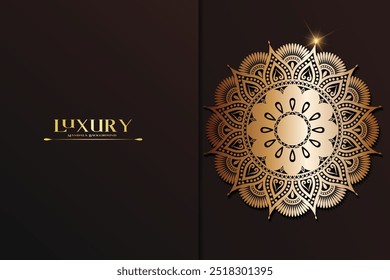 Luxury ornamental mandala background with golden arabesque patterns, element for invitation, meditation poster, yoga, wedding, book cover, cover page, luxury mandala art illustration vector art