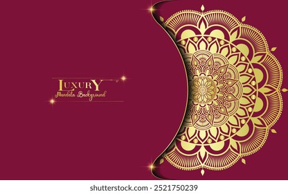 Luxury ornamental mandala background with golden arabesque patterns, element for invitation, meditation poster, yoga, wedding, book cover, cover page, luxury mandala art illustration vector art