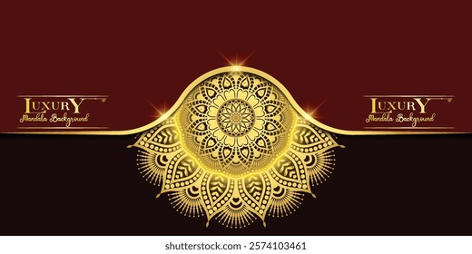 Luxury ornamental mandala background with golden arabesque patterns, element for invitation, meditation poster, yoga, wedding, book cover, cover page, luxury mandala art illustration vector art