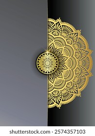 Luxury ornamental mandala background with golden arabesque patterns, element for invitation, meditation poster, yoga, wedding, book cover, cover page, luxury mandala art illustration vector art