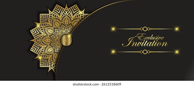 Luxury ornamental mandala background with golden arabesque patterns, element for invitation, meditation poster, yoga, wedding, book cover, cover page, luxury mandala art illustration vector art